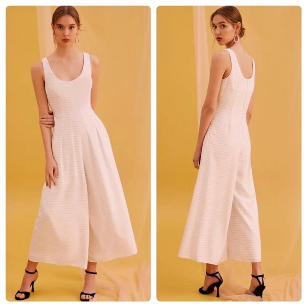 Keepsake Fever Crop Wide Leg Jumpsuit in Ivory